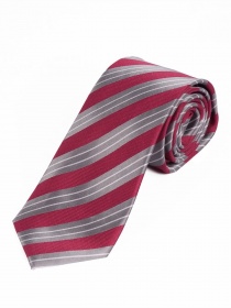 Corbata con diseño de rayas elegante rojo plata