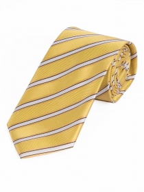 Mens Tie Noble diseño de la raya Amarillo Blanco