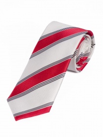 Corbata de moda patrón de rayas blanco rojo