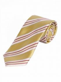Corbata elegante diseño de rayas oro blanco rojo