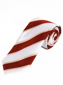Corbata de rayas discretas blanco rojo crema