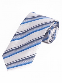 Corbata con diseño de rayas elegante blanco azul