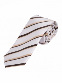 Corbata Estrecha Discreto Diseño A Rayas Blanco