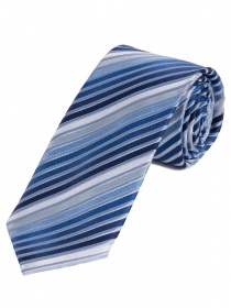 Corbata de moda a rayas Azul paloma Perla Blanco