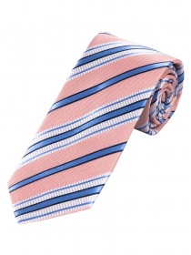 Llamativa corbata de negocios a rayas Rosa Blanco