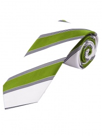 Llamativa corbata a rayas blanco negro verde noble