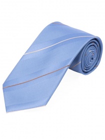 Corbata de moda a rayas Azul paloma Perla Blanco