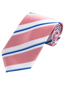 Llamativa corbata de negocios a rayas Rosa Blanco