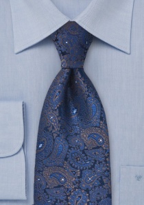 Corbata fantasía paisley azul cobalto
