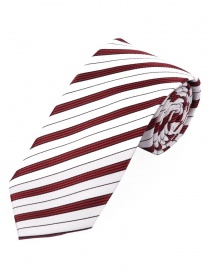 Corbata con estilo a rayas blanco rojo alquitrán