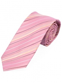 Corbata de rayas dinámicas rosa, blanco y burdeos