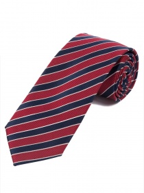 Maravillosa corbata a rayas roja azul marino