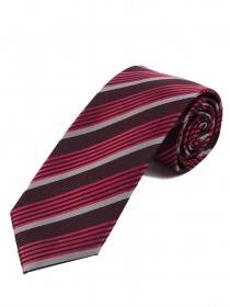 Maravillosa corbata de rayas marrón oscuro rojo