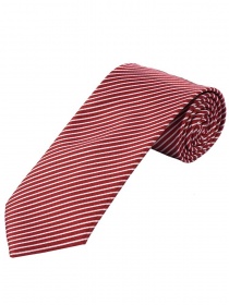 Corbata líneas finas rojo medio blanco perla