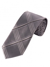 Corbata digna línea cuadros gris claro gris