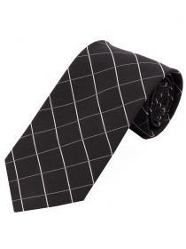 Corbata elegante línea de cuadros negro profundo