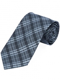 Business Tie Cultured Line Check Gris Oscuro Azul