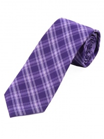 Corbata elegante línea de cuadros púrpura perla