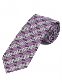 Corbata elegante línea de cuadros púrpura blanco