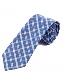 Corbata elegante línea cuadros azul claro blanco