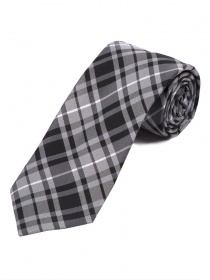 Corbata de diseño de cuadros gris plata negro