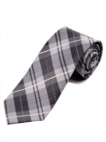 Corbata de tartán negro plata gris