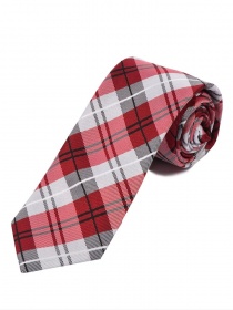 Corbata de diseño Glencheck rojo plata