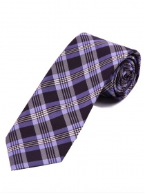 Corbata de diseño a cuadros púrpura perla blanca