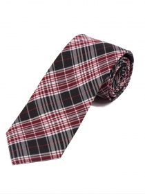 Corbata de cuadros negros, blancos y rojos
