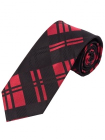 Corbata de negocios Glencheck Design Negro Rojo