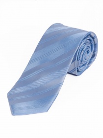 Überlange Krawatte einfarbig Streifen-Struktur taubenblau