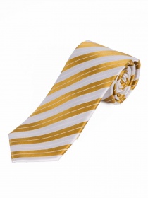 Corbata de rayas largo blanco amarillo