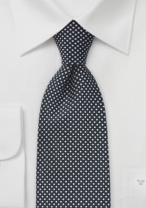 Corbata extra larga con diseño de rejilla en negro