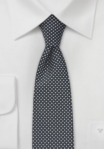Corbata con diseño de rejilla estrecha en negro
