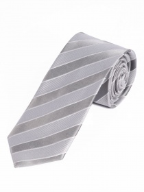 Corbata de rayas extra larga para hombre Plata