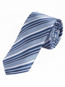Stylische XXL-Krawatte streifengemustert himmelblau perlweiß nachtblau