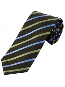 Elegante corbata XXL a rayas verde oliva verde