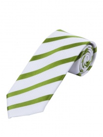 Corbata larga bloque rayas verde noble blanco