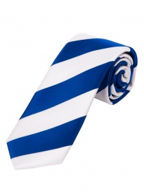 Corbata larga de hombre a rayas azules y blancas