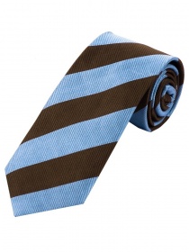 Corbata larga de negocios a rayas azul claro y