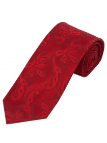 Corbata larga estampado Paisley Monocromo Rojo