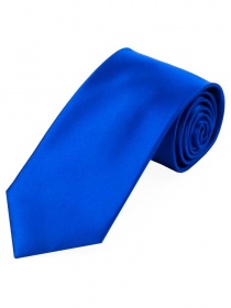 Corbata larga de raso de seda lisa azul real