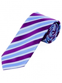 Businesskrawatte stylisches Streifendesign  taubenblau purpur weiß