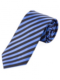 Lange Krawatte Blockstreifen hellblau und schwarz