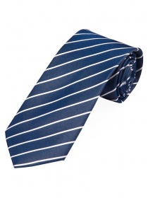 Corbata larga para hombre rayas finas azul marino