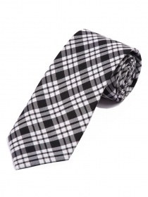 Glencheckdesign-Krawatte XXL schwarz perlweiß