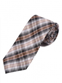 KLange aro pattern corbata plata gris marrón