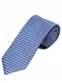 Corbata extra larga diseño rayas horizontales azul