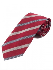 Corbata elegante diseño de rayas rojo plata gris