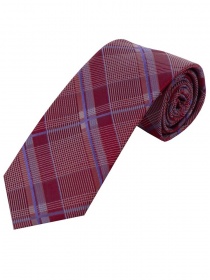 Corbata larga con diseño Glencheck Rojo oscuro